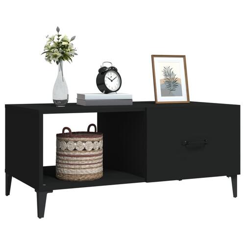 Sofabord 90x50x40 cm konstrueret træ sort