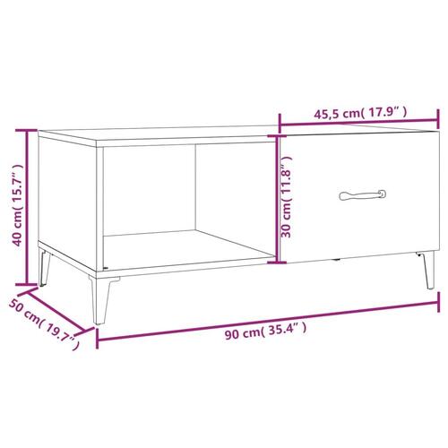 Sofabord 90x50x40 cm konstrueret træ sort