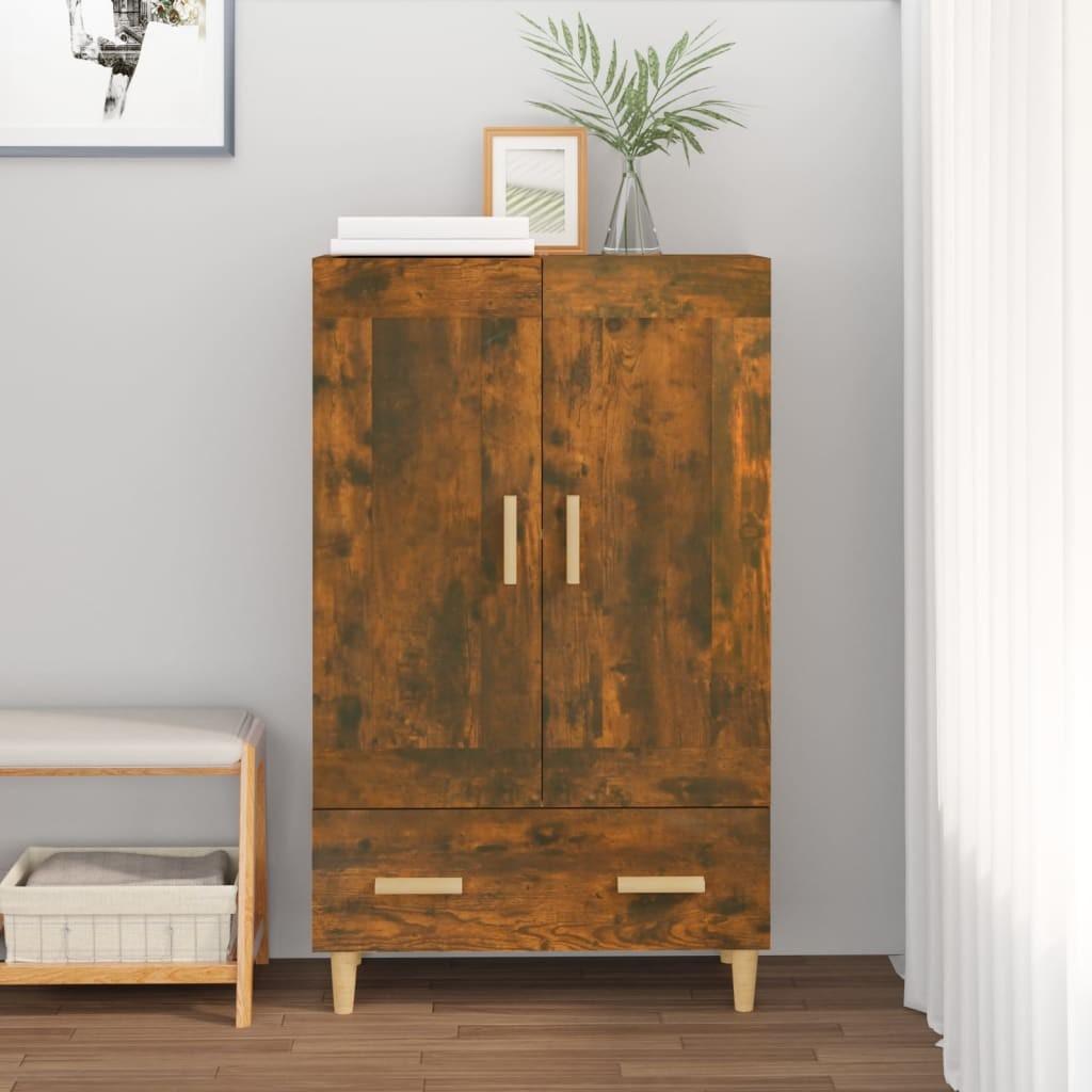 Skab 70x31x115 cm konstrueret træ røget egetræsfarve