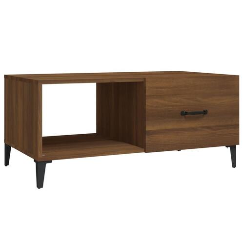 Sofabord 90x50x40 cm konstrueret træ brun egetræsfarve