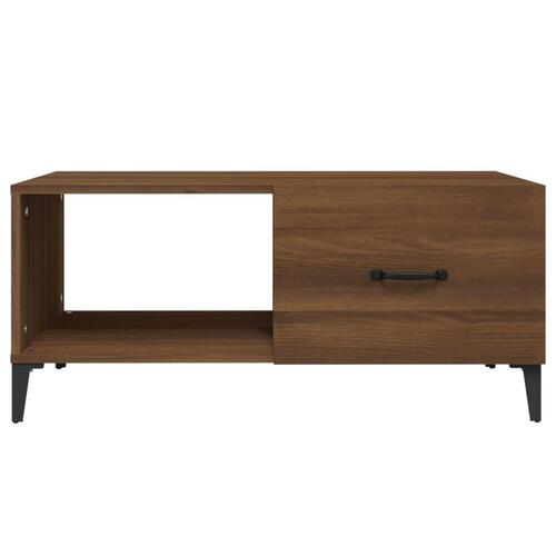 Sofabord 90x50x40 cm konstrueret træ brun egetræsfarve