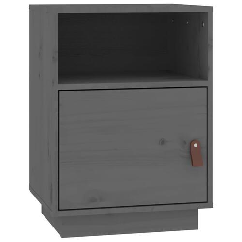 Sengeborde 2 stk. 40x34x55 cm massivt fyrretræ grå