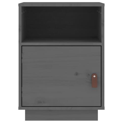 Sengeborde 2 stk. 40x34x55 cm massivt fyrretræ grå