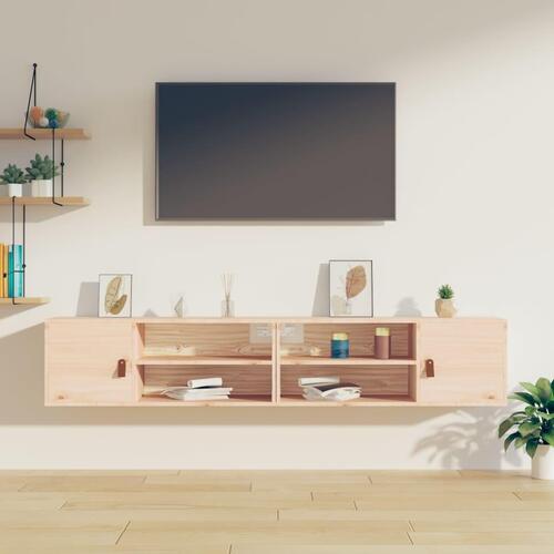 Vægskabe 2 stk. 80x30x30 cm massivt fyrretræ