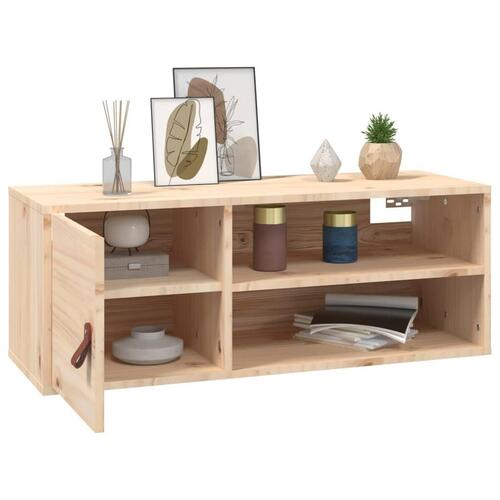 Vægskabe 2 stk. 80x30x30 cm massivt fyrretræ