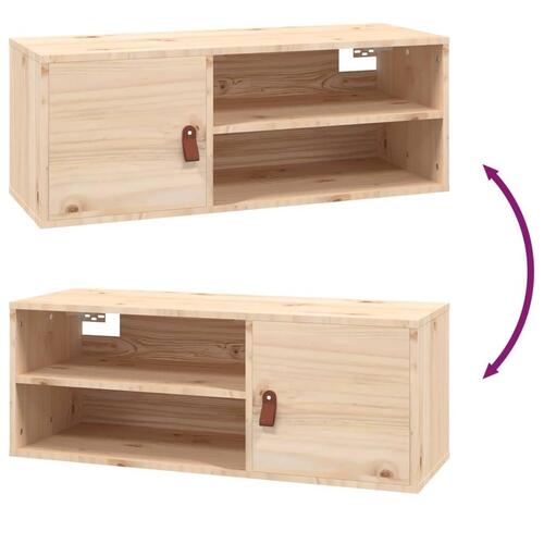 Vægskabe 2 stk. 80x30x30 cm massivt fyrretræ