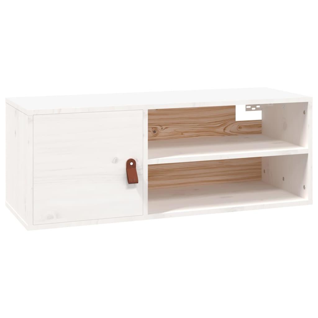 Vægskabe 2 stk. 80x30x30 cm massivt fyrretræ hvid
