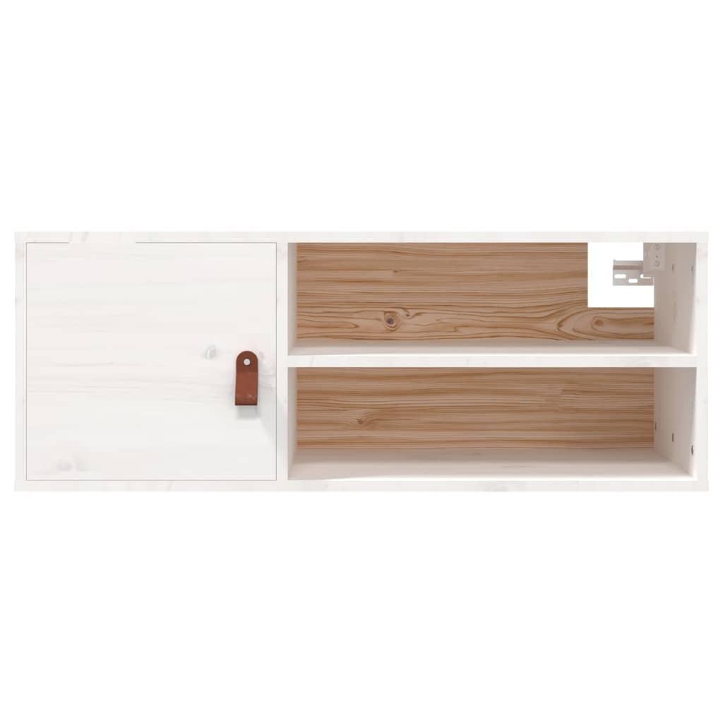 Vægskabe 2 stk. 80x30x30 cm massivt fyrretræ hvid