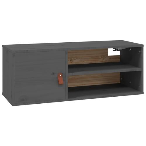Vægskabe 2 stk. 80x30x30 cm massivt fyrretræ grå