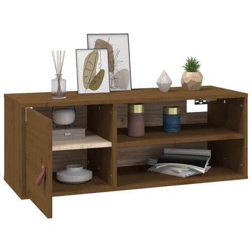 Vægskabe 2 stk. 80x30x30 cm massivt fyrretræ gyldenbrun