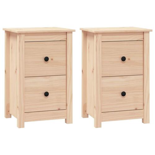 Sengeborde 2 stk. 40x35x61,5 cm massivt fyrretræ