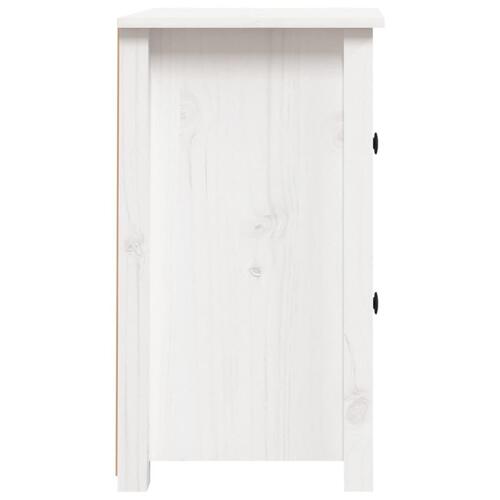 Sengebord 40x35x61,5 cm massivt fyrretræ hvid