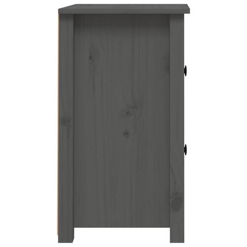 Sengebord 40x35x61,5 cm massivt fyrretræ grå