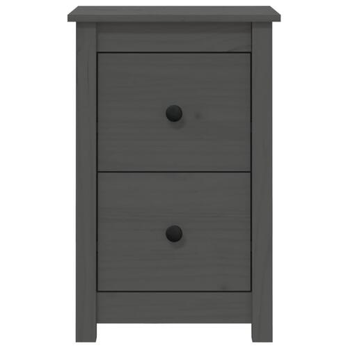 Sengeborde 2 stk. 40x35x61,5 cm massivt fyrretræ grå