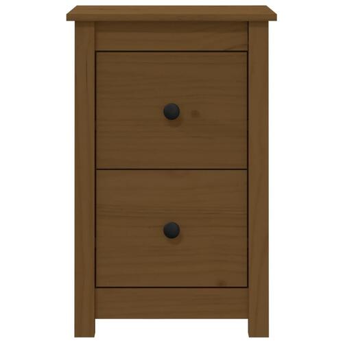 Sengeborde 2 stk. 40x35x61,5cm massivt fyrretræ gyldenbrun