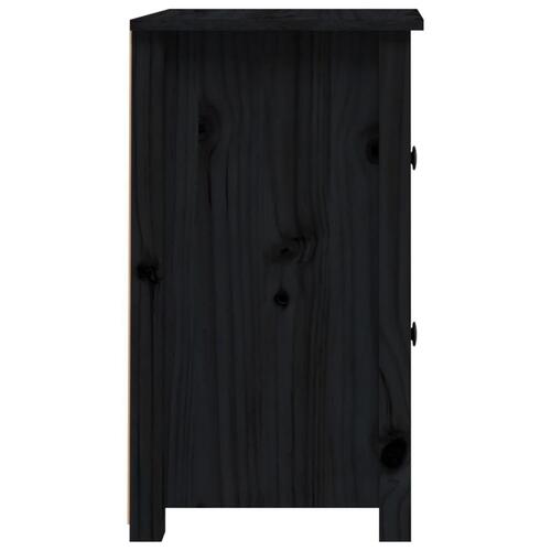 Sengebord 40x35x61,5 cm massivt fyrretræ sort