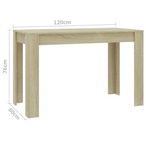 Spisebord 120x60x76 cm konstrueret træ sonoma-eg