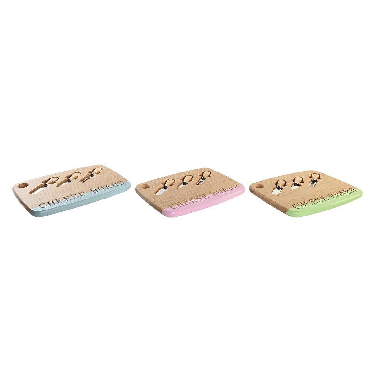 Ostebræt i bambus med osteknive - 33,5 × 24 × 2 cm (sæt med 3)