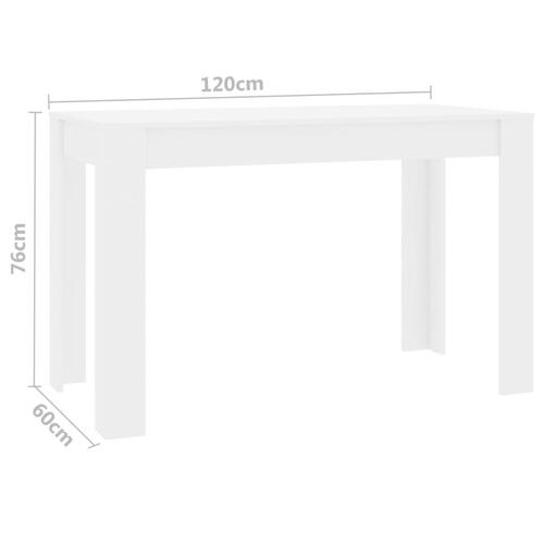 Spisebord 120 x 60 x 76 cm spånplade hvid højglans