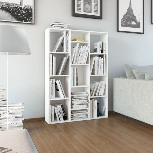 Rumdeler/bogreol 100x24x140 cm konstrueret træ hvid