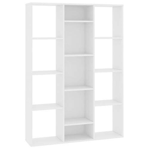Rumdeler/bogreol 100x24x140 cm konstrueret træ hvid