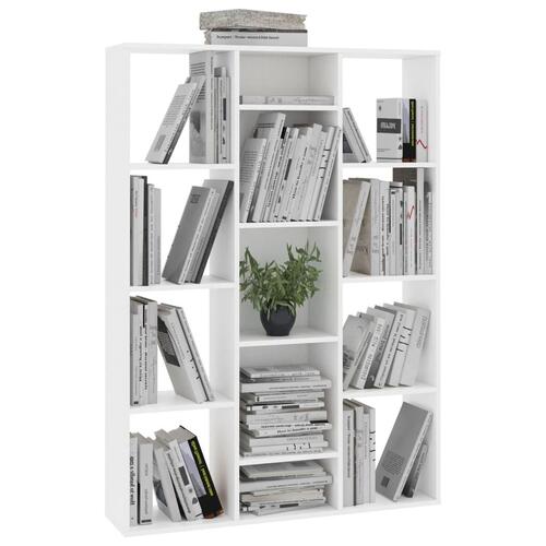 Rumdeler/bogreol 100x24x140 cm konstrueret træ hvid