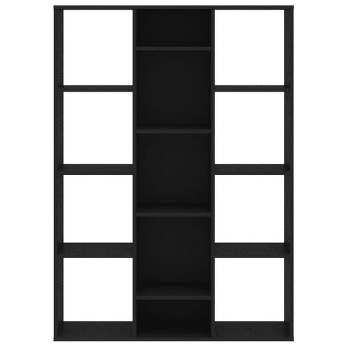 Rumdeler/bogreol 100x24x140 cm konstrueret træ sort