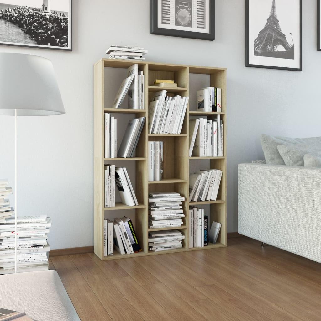 Rumdeler/bogreol 100x24x140 cm konstrueret træ sonoma-eg