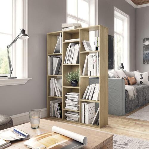 Rumdeler/bogreol 100x24x140 cm konstrueret træ sonoma-eg