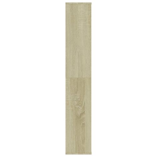 Rumdeler/bogreol 100x24x140cm konstrueret træ hvid og sonoma-eg