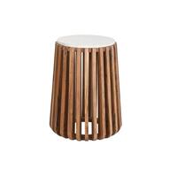 Sofabord Hvid Natur Marmor Mangotræ 47 x 47 x 58 cm