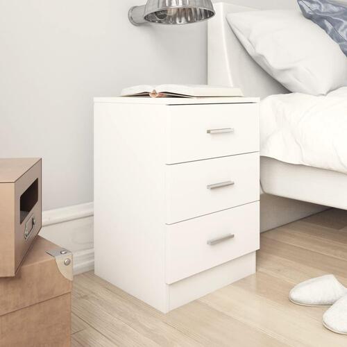 Sengeborde 2 stk. 38x35x56 cm konstrueret træ hvid
