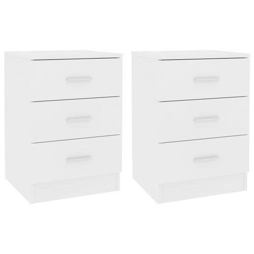 Sengeborde 2 stk. 38x35x56 cm konstrueret træ hvid