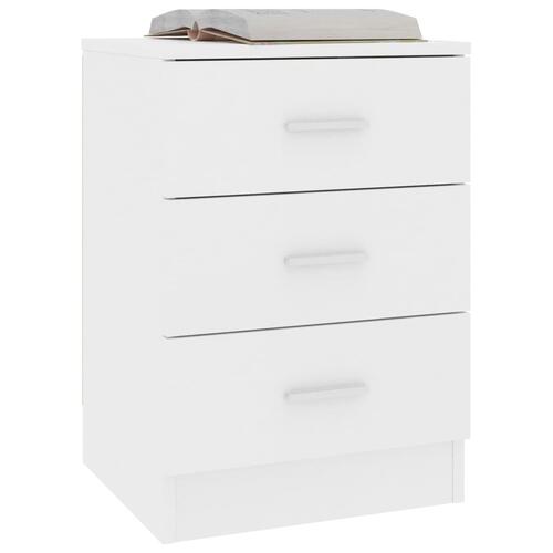 Sengeborde 2 stk. 38x35x56 cm konstrueret træ hvid
