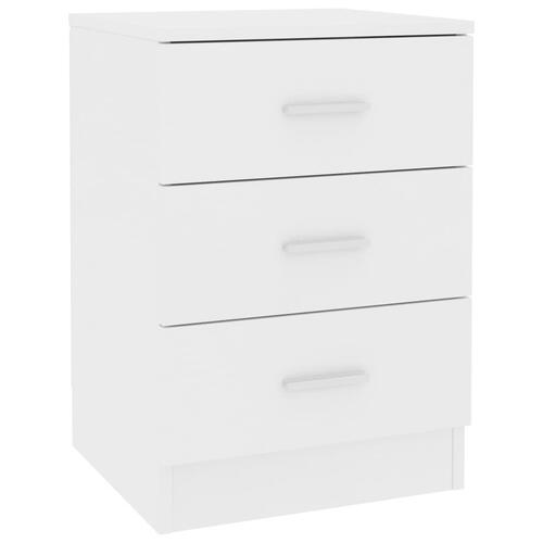 Sengeborde 2 stk. 38x35x56 cm konstrueret træ hvid