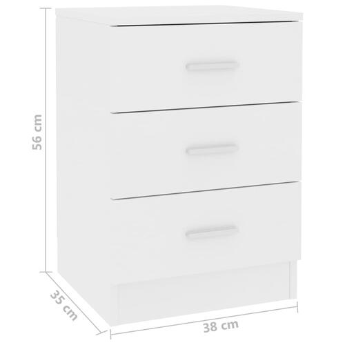 Sengeborde 2 stk. 38x35x56 cm konstrueret træ hvid