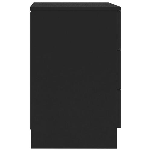 Sengebord 38x35x56 cm konstrueret træ sort