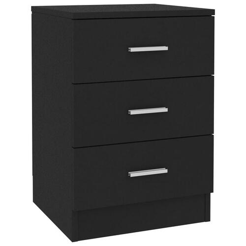 Sengeborde 2 stk. 38x35x56 cm konstrueret træ sort