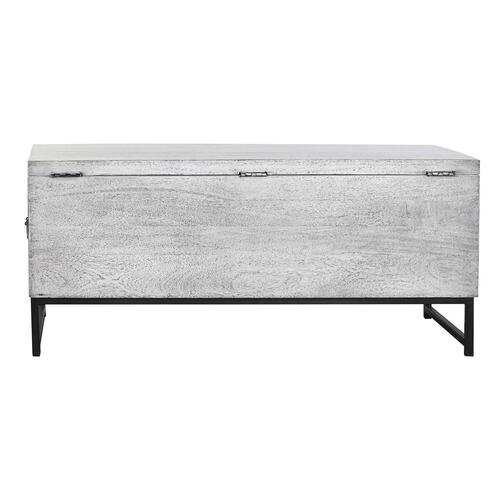 Kiste Keramik Grå Hvid Mangotræ (116 x 40 x 50 cm)