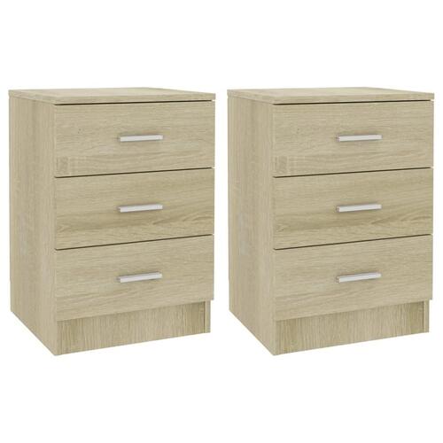 Sengeborde 2 stk. 38x35x56 cm konstrueret træ sonoma-eg