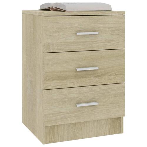 Sengeborde 2 stk. 38x35x56 cm konstrueret træ sonoma-eg