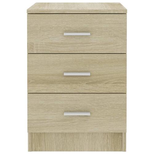 Sengeborde 2 stk. 38x35x56 cm konstrueret træ sonoma-eg