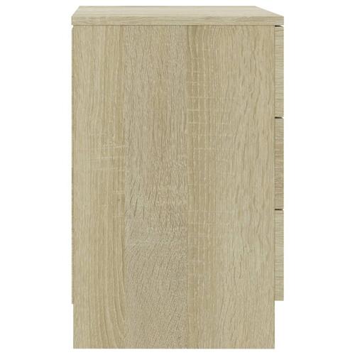 Sengeborde 2 stk. 38x35x56 cm konstrueret træ sonoma-eg