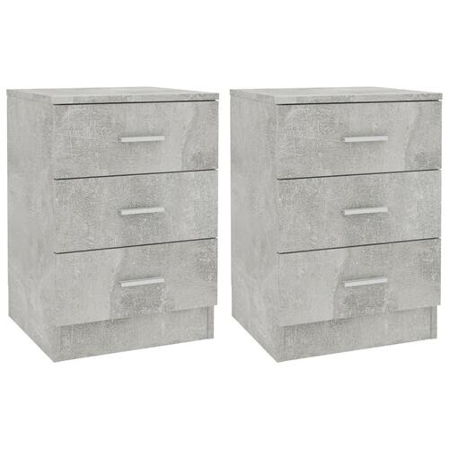 Sengeborde 2 stk. 38x35x56 cm konstrueret træ betongrå
