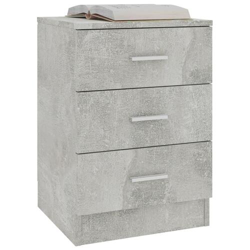 Sengeborde 2 stk. 38x35x56 cm konstrueret træ betongrå