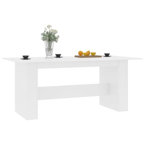 Spisebord 180 x 90 x 76 cm spånplade hvid