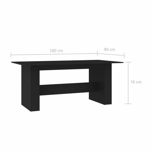 Spisebord 180 x 90 x 76 cm spånplade sort