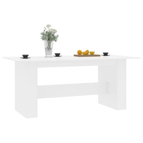 Spisebord 180 x 90 x 76 cm spånplade hvid højglans