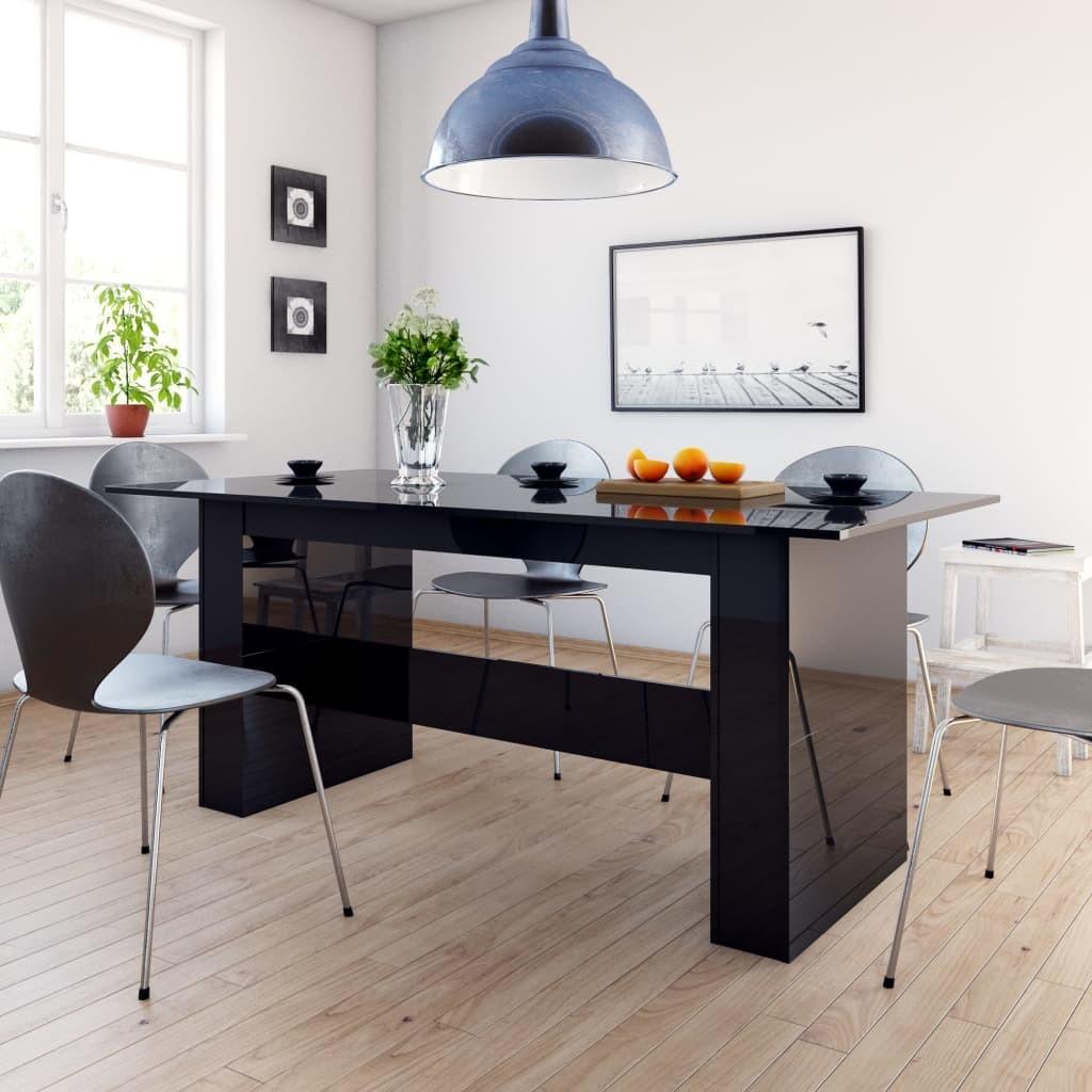 Spisebord 180 x 90 x 76 cm spånplade sort højglans