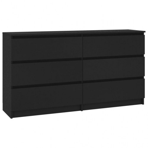 Skænk 140x35x76 cm konstrueret træ sort